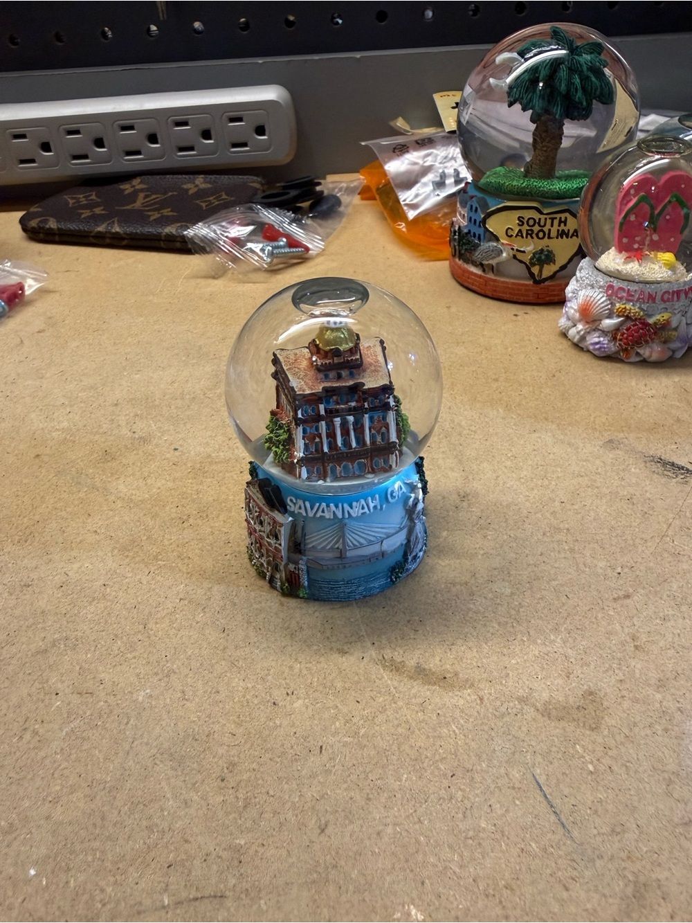 Savannah Souvenir Snow Globe - Blue Decorative Home Accent